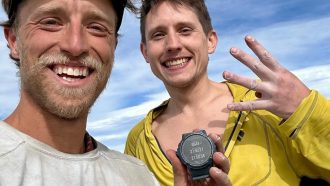 Mike Vaill y Tanner Wanish en el Quad de Yosemite (Foto: @ilikebigbuttress).