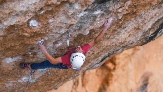 Leo Cea en 'Era Vella' 9a de Margalef (Foto: Cris Posadas @gamantri).