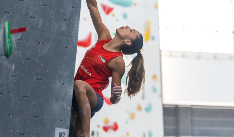 Geila Macià en el Campeonato de Europa de Búlder juvenil de Curno 2025 (Foto: FASI).