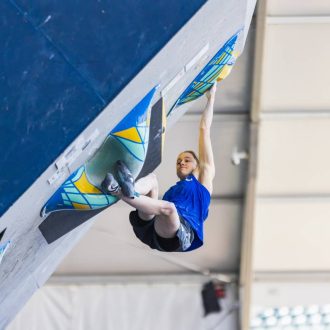 Erin McNeice en la Copa del Mundo de Búlder de Salt Lake City 2026 (Foto: Caleb Timmerman/World Climbing).